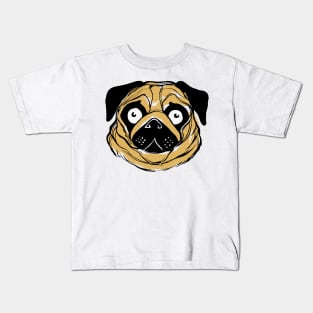 Face of a pug dog ink illustration Kids T-Shirt